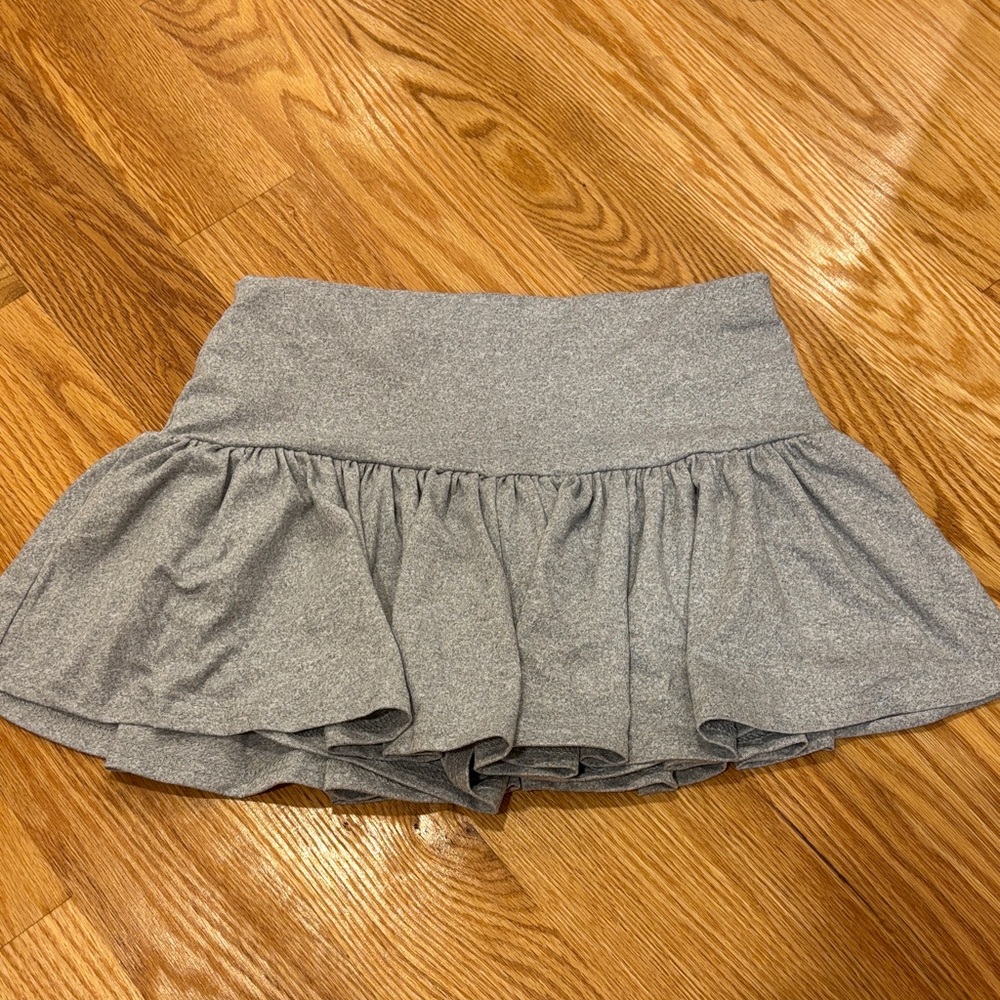 Gray Ruffled Skort